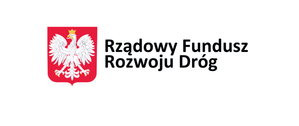 logo programu z godłem Polski i napisem Rządowy Fundusz Rozwoju Dróg